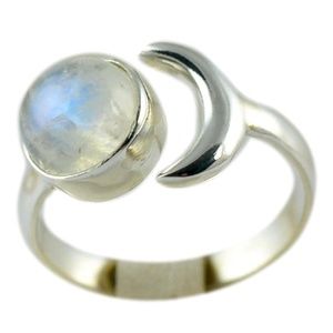 Moonstone half moon 🌙 Sterling Silver Ring 💍